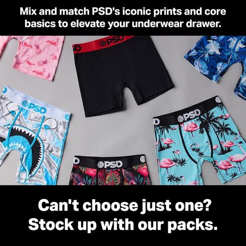 PSD Mens Boxer Briefs - Snapped, 7 Inch Inseam, Moisture-Wicking, 4-Way Stretch, Boxer Briefs for Men Pack in Saudi Arabia