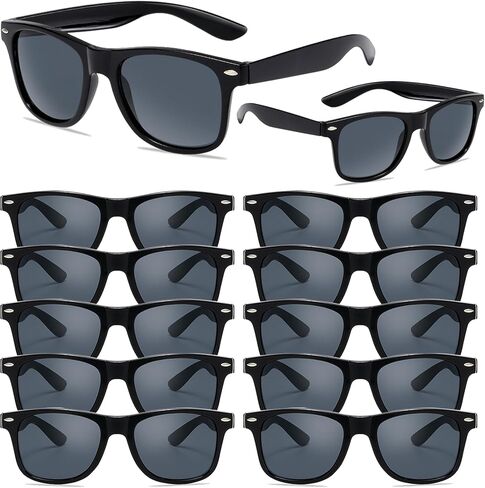 12 Pack Party Sunglasses Bulk Black Glasses Plastic Sunglasses for Wedding Birthday Summer Pool Party Supplies for Women Men in Kuwait