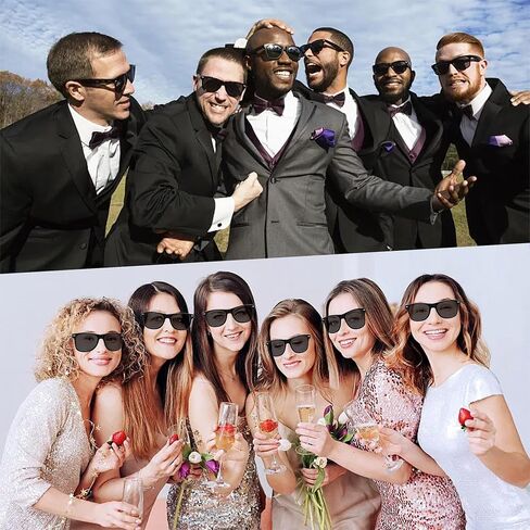 12 Pack Party Sunglasses Bulk Black Glasses Plastic Sunglasses for Wedding Birthday Summer Pool Party Supplies for Women Men in Kuwait