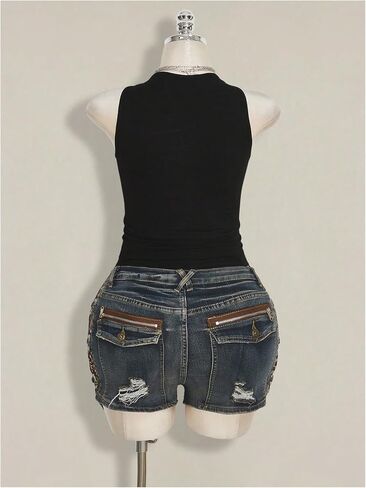 SHENHE Women's Plus Size Cut Out Punk Rock Mesh Tank Top Ripped Sleeveless Sexy Top in Saudi Arabia