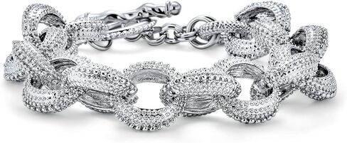 Bling Jewelry Fashion Chunky Oval Link Chain Statement Bracelet Choker Necklace Matte Texture Silver, Gold Plated Toggle Clasp Closure in Kuwait