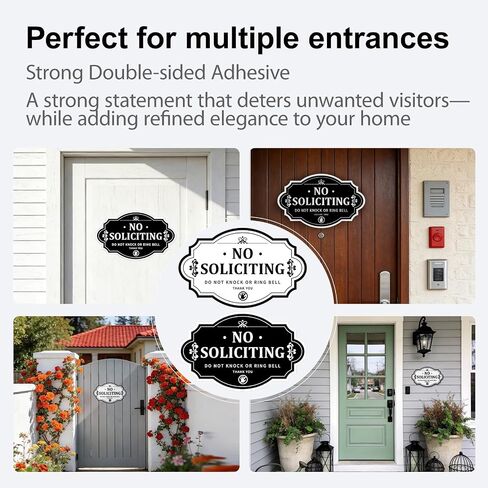 Wooden No Soliciting Sign for Front Door, 3.5x5.5 Inch,Funny No Soliciting Sign for Home, Humorous Do Not Knock Sign, No Soliciting Door Sign for Privacy, Gift for Homeowners in Saudi Arabia
