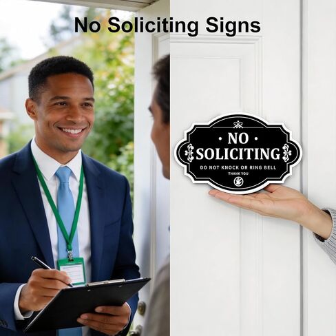 Wooden No Soliciting Sign for Front Door, 3.5x5.5 Inch,Funny No Soliciting Sign for Home, Humorous Do Not Knock Sign, No Soliciting Door Sign for Privacy, Gift for Homeowners in Saudi Arabia