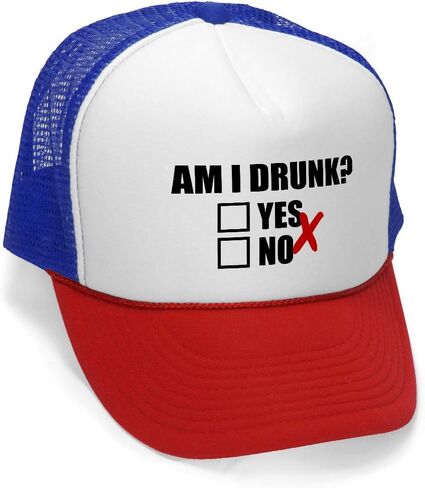 AM I Drunk - YES OR NO - Unisex Adult Trucker Cap Hat, RWB in Kuwait