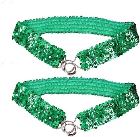 COTIM COYIN Women's Glitter Sequin Decor Stretch Belt, Elastic, Sparkly Cinch Belt For Costume Party in Kuwait
