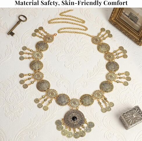 TRIWORKS Chain Belt for Women Gold Silver Metal Waist Chain Body Waist Link Boho Belts for Dresses Jeans in Saudi Arabia