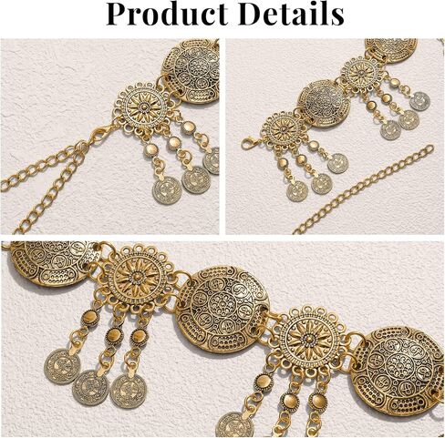 TRIWORKS Chain Belt for Women Gold Silver Metal Waist Chain Body Waist Link Boho Belts for Dresses Jeans in Saudi Arabia