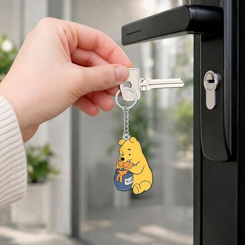 Cute Pooh Bear Keychain, Pooh Bear Gifts for Nurse Teacher, Friendship Birthday Gifts for Friends Coworkers, Cute Keychain for Bag Purse Keys in Kuwait