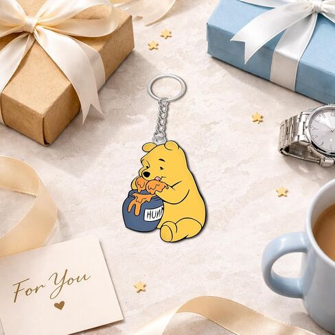 Cute Pooh Bear Keychain, Pooh Bear Gifts for Nurse Teacher, Friendship Birthday Gifts for Friends Coworkers, Cute Keychain for Bag Purse Keys in Kuwait