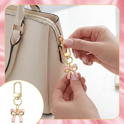 Nosiny 24 Pack Pink Bow Keychain Gifts Bulk Cute Coquette Tone Bowknot Key Ring Charms for Bag Purse Backpack Decoration Pink Bow Party Favors for Women Aesthetic Accessories in Kuwait