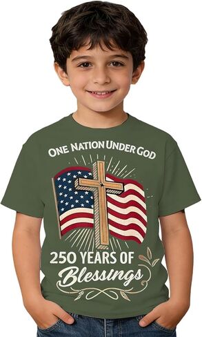 Boys 250 Anniversary USA Shirt Vintage 4th of July American Flag Patriotic Short Sleeve Tops 1776-2026 Tshirt in Saudi Arabia