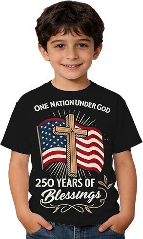 Boys 250 Anniversary USA Shirt Vintage 4th of July American Flag Patriotic Short Sleeve Tops 1776-2026 Tshirt in Saudi Arabia