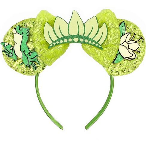 Mouse Ear Headband for Women – Champagne Gold & Leopard Print Sequined Bow, Sparkly Shiny Ears for Theme Park, Cosplay, Party & Costume Accessories in Saudi Arabia
