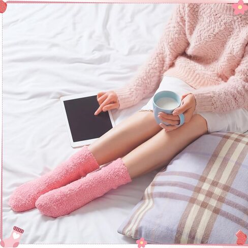 Cuffbow 48 Pairs Fuzzy Socks Bulk for Women Fluffy Sleeping Slipper Soft Socks for Indoor Easter Day Gifts in Saudi Arabia