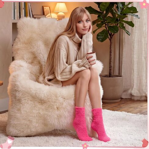 Cuffbow 48 Pairs Fuzzy Socks Bulk for Women Fluffy Sleeping Slipper Soft Socks for Indoor Easter Day Gifts in Saudi Arabia