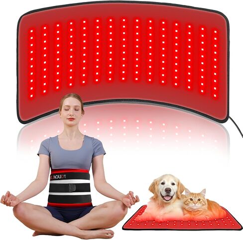 Red Light Therapy Mat for Body, 24" x 12" FSA Eligible HSA Red Light Therapy Pad for Back Pain, 660nm & 850nm Infrared Light Belt for Joint/Muscle, Medical-Grade TPU Light Wrap with Timer(Black) in Saudi Arabia
