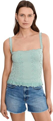 Free People So Soft Frill Square Neck Tank in Saudi Arabia