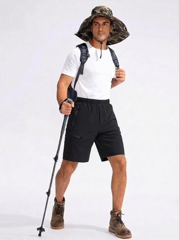 Men's Hiking Cargo Shorts Water Resistant Lightweight Quick Dry Work Shorts Outdoor Fishing Golf 4 Zipper Pockets in Saudi Arabia