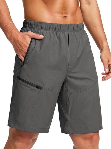 Men's Hiking Cargo Shorts Water Resistant Lightweight Quick Dry Work Shorts Outdoor Fishing Golf 4 Zipper Pockets in Saudi Arabia