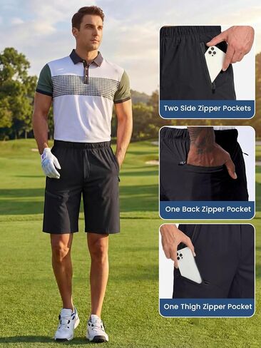 Men's Hiking Cargo Shorts Water Resistant Lightweight Quick Dry Work Shorts Outdoor Fishing Golf 4 Zipper Pockets in Saudi Arabia