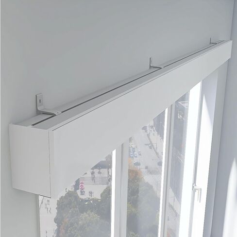 3-in-1 CurtainTrack & Valance - Metal Ceiling/Wall Mount, Blackout Decorative Panel for Living Room & Bedroom, Versatile CurtainSolution, Easy Install, Stylish Home Décor in Kuwait