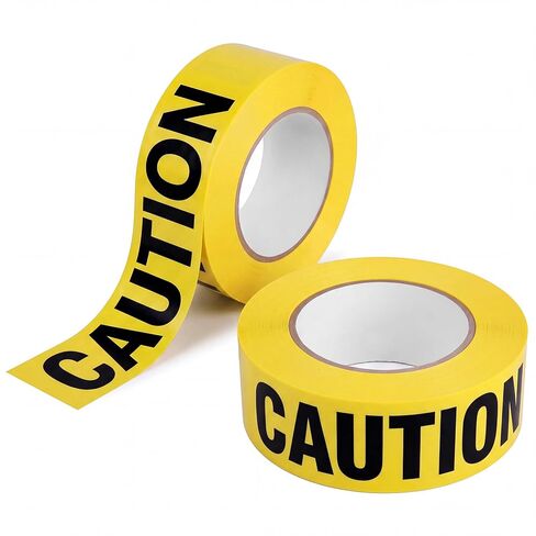 Grotheory Yellow Caure Tape 2 Pack ، 3 "x1000ft Safty Tape Tape Roll ، شريط بناء لخطر/مناطق الخطر/جريمة مسرح الهالوين حفلات حفلات الهالوين in Kuwait