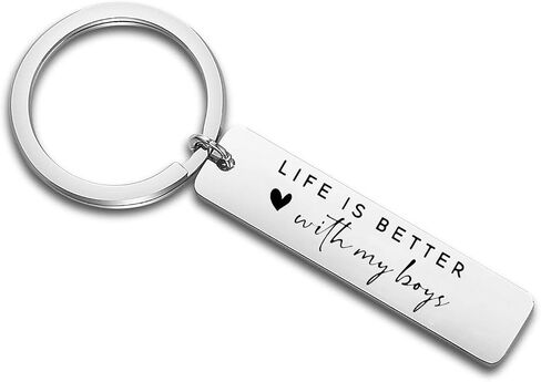 Jstud Inspirational Birthday Gift for Son from Mom Dad Life is Better with My Boys Keychain Graduation Gifts for Men in Saudi Arabia