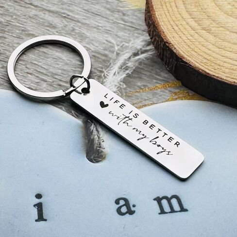 Jstud Inspirational Birthday Gift for Son from Mom Dad Life is Better with My Boys Keychain Graduation Gifts for Men in Saudi Arabia