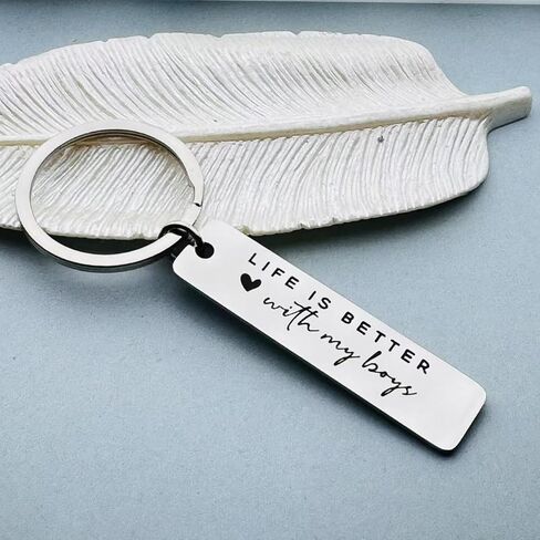 Jstud Inspirational Birthday Gift for Son from Mom Dad Life is Better with My Boys Keychain Graduation Gifts for Men in Saudi Arabia