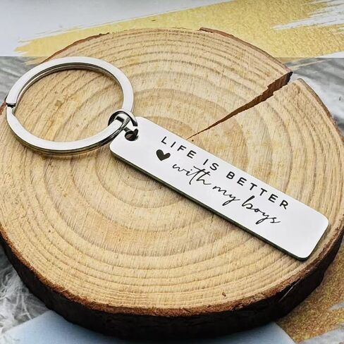 Jstud Inspirational Birthday Gift for Son from Mom Dad Life is Better with My Boys Keychain Graduation Gifts for Men in Saudi Arabia