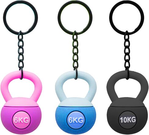 Kettlebell Keychain for Gym Bag Workout Keyring, Fitness Charm for Keys, Backpack, Phone Case Weightlifting Gift for Men & Women (Pink, Blue, Black) in Saudi Arabia
