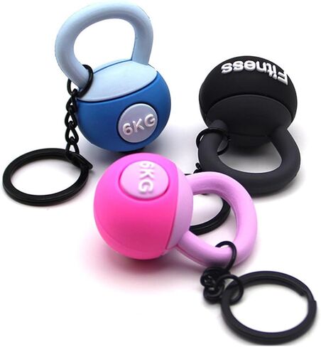 Kettlebell Keychain for Gym Bag Workout Keyring, Fitness Charm for Keys, Backpack, Phone Case Weightlifting Gift for Men & Women (Pink, Blue, Black) in Saudi Arabia