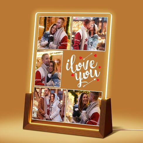 Personalized Fathers Day Birthday Gifts for Best Dad, Custom Acrylic Decor Plaque with Photos, Christmas Unique Gift for Best Dad from Daughter Son, Customized Husband Men Gifts from Wife Women in Kuwait