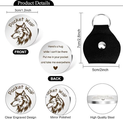 Wolf Themed Gifts Wolf Keychain Cute Animal Pocket Hug Token Emotional Support Gift Small Christmas Stocking Stuffers for Wolfs Lovers Boyfriend Girlfriend Son Daughter Best Friend in Saudi Arabia