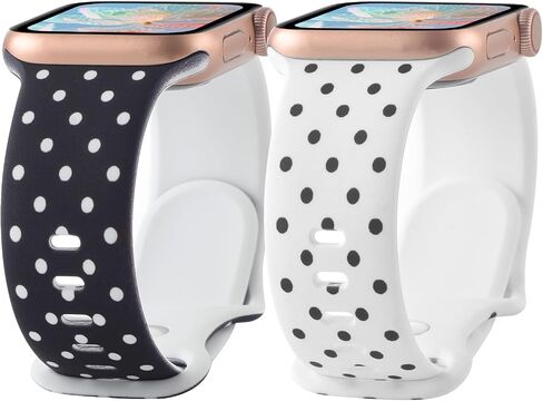 2 Pack Silicone Printed Strap Compatible with Apple Watch Bands 38mm 40mm 41mm 42mm 44mm 45mm 46mm 49mm, Soft Sports Wristband for iWatch Series 11 10 9 8 7 6 5 4 SE/Ultra 3 2 1 in Saudi Arabia