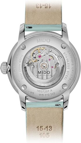 MIDO Baroncelli Signature Lady Colors - ساعة سويسرية أوتوماتيكية للنساء - مينا أبيض - هيكل 30 ملم - 5 أحزمة جلدية مختلفة الألوان وحقيبة حمل متضمنة - M0372071610600 in Kuwait