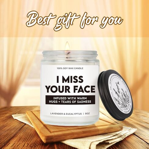 Best Friends Candle Gifts for Women Men, Miss Your Face Candle, Funny Friendship Candles, Fun Gifts for Friends, Unique Friend Birthday Gift for Her Him Coworker, for Sister, Friendship Candles-7 in Saudi Arabia