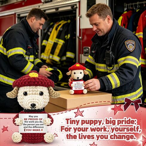 Firefighter Gifts for Men Firefighter Dog Stuffed Animal Fireman Gifts for Husband Boyfriend Birthday Graduation Thank You Retirement Keepsake Fire Fighter Stuff Office Decor in Saudi Arabia