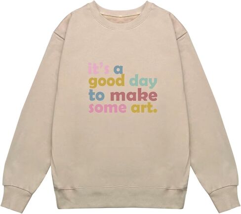 Women Cute Graphic Funny Oversized Pullover Drop Shoulder Sweatshirts in Kuwait