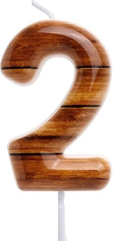 Brown Wood Grain Birthday Candles Rustic Themed 1st Cake Toppers Candle for Vintage Farmhouse Western Barn Wedding Birthday Party Decorations Supplies in Saudi Arabia