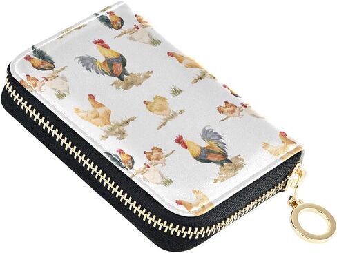 Yellow Duck Cartoon RFID Credit Card Holder Leather With Zipper Card Case Wallet for Women Girls in Saudi Arabia