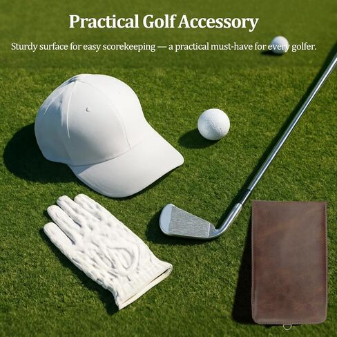 Leather Golf Scorecard Holder,Score Card Holder Golf,Yardage Book Cover,Golf Scorecard Book (Black) in Saudi Arabia