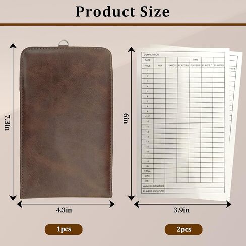 Leather Golf Scorecard Holder,Score Card Holder Golf,Yardage Book Cover,Golf Scorecard Book (Black) in Saudi Arabia