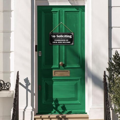 No Soliciting Sign for House Front Door, Funny No Soliciting Fundraisers By Local Kids Welcome Wooden Hanging Sign for House Home Door, Unwelcome Solicitors Signs in Saudi Arabia