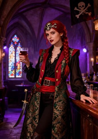 Medieval Gothic Pirate Vest jacket Renaissance Long Sleeveless Surcoat Halloween Cosplay Costume for Women in Saudi Arabia