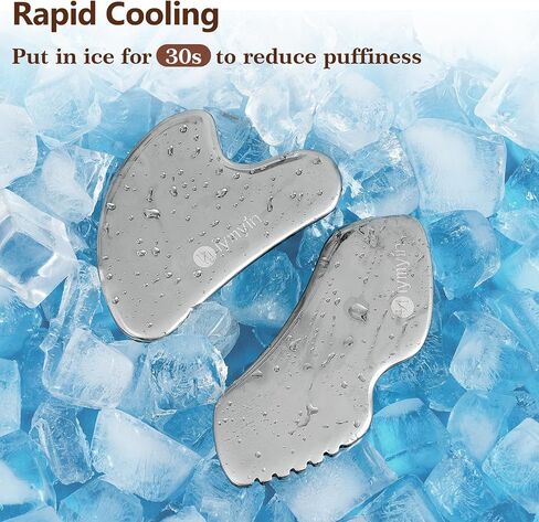 304Stainless Steel Gua Sha Facial Tools Lymphatic Drainage Puffiness | Jawline Sculpting & Tightening Tool for Face Contouring & Wrinkle Reduction, Great Gift for Her Skin Care, Cooling Therapy in Kuwait