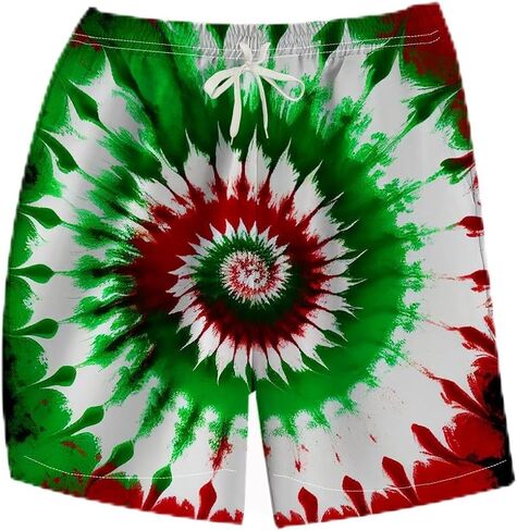 LAOLIUSN Men's Tie-Dye Board Shorts Psychedelic Graphic Beach Shorts in Saudi Arabia