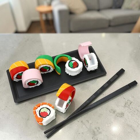 Weekly Sushi Pill Organizer Container Keychain Holder 7 Day Case Travel Medicine Cute Supplements Contains Creative Portable Mini Storage Box Multicolor with Removable Trays Roller Dispenser in Saudi Arabia