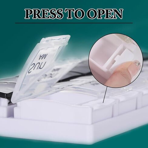 Large AM PM Pill Organizer 2 Times a Day, 7 Day Weekly Pill Box with 14 Compartments, 2 Week Medicine Organizer with Easy Push Button for Pills, Vitamins, Fish Oil and Supplements（Colorful） in Kuwait
