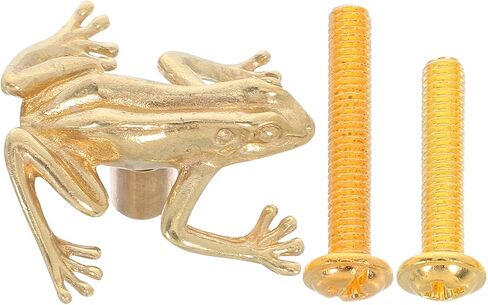 Zerodeko Brass Frog Drawer Pull Handle, Frog-Shaped Wardrobe Knob, Solid Brass Furniture Knobs for Bedroom Cabinets, Single Hole Frog Door Pull for ’ Room Décor in Saudi Arabia